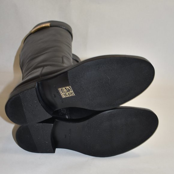 Tory Burch T-HARDWARE RIDING BOOT Black Size 6 M - Picture 9 of 9